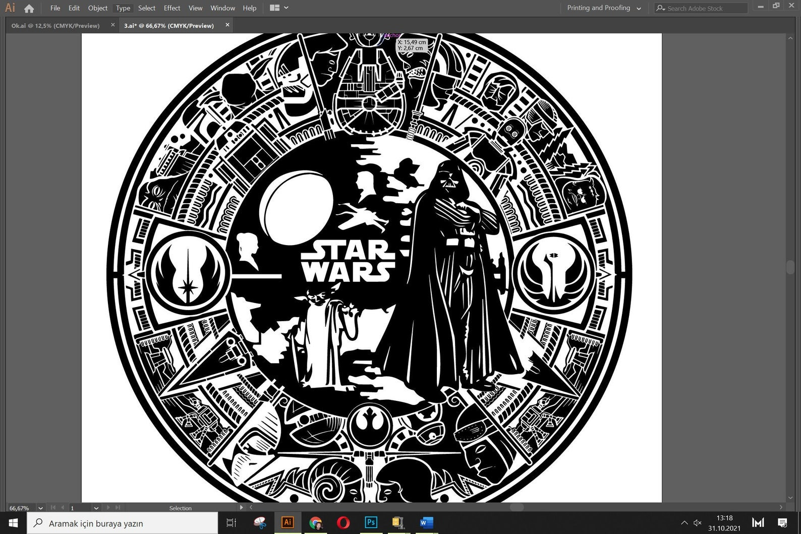 Star Wars Jedi Like Aztec Calendar Mayancalender Vector Dxf, Cdr,svg