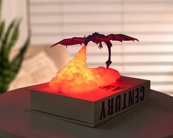 Lámpara dragon house, lámparas dragon impresas en 3D, lámpara Dragon Burn, luz de respiración Dragon Fire, luz cálida LED, lámpara de noche Dragons