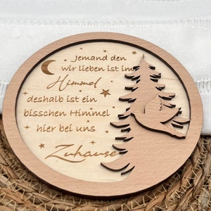 Erinnerung Verstorbene aus Holz. Andenken Verstorbene. Deko Erinnerungsschild personalisiert. Andenken Mama Papa Oma Opa. Trauer Holzschild.