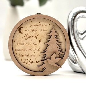 Erinnerung an Verstorbene mit Spruch. Erinnerungsschmuck aus Holz. Andenken an Oma. Erinnerung an Mama. Andenken Mensch. Erinnerung Papa