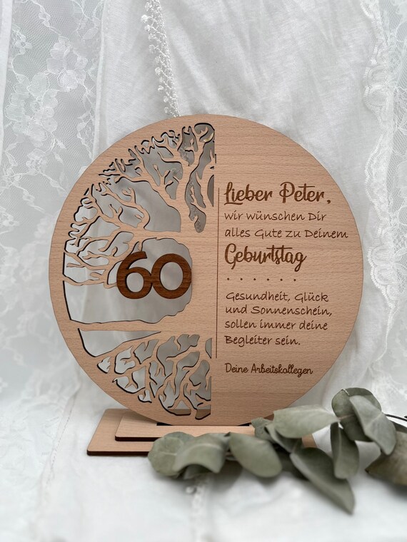 Geburtstags-Schild "60 Jahre" Auf Italienisch - Personalisierbare Tafel Als Geschenk Für Freunde