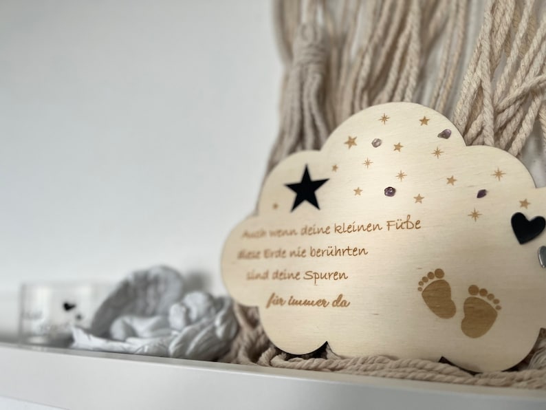 Sternenkind Andenken Holz. Erinnerung Sternenkind Wolke. Baby Etsy.de