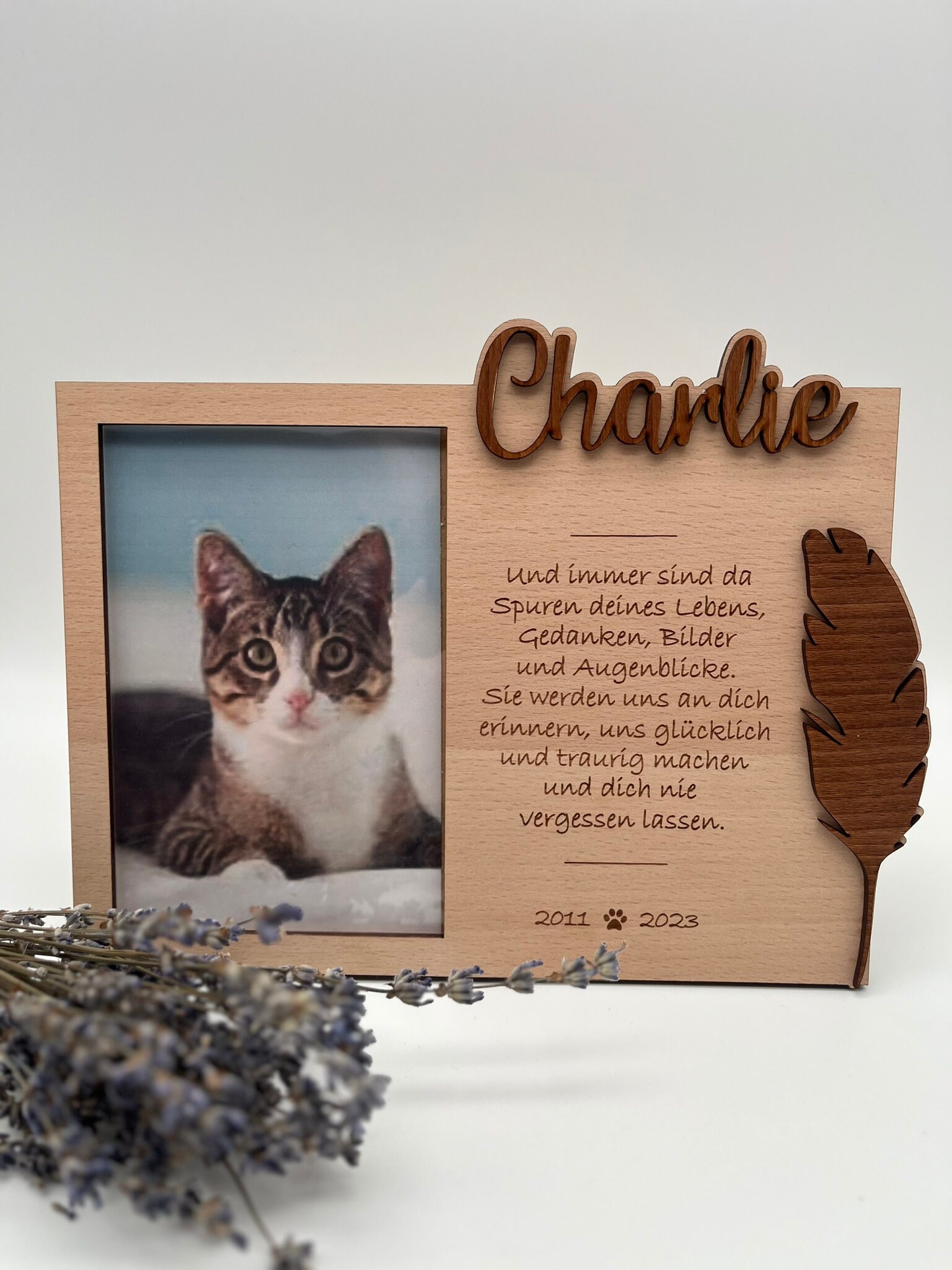 ZJT Hund &ap; Katze Eorial Fotorahen, Holz Keepsake Rahen Für