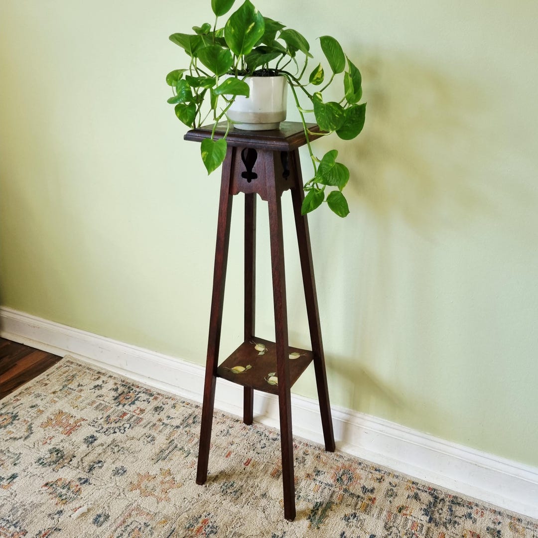 Arts Crafts Oak Tall Table Plant Stand Farmhouse Primitive Country 2 ...
