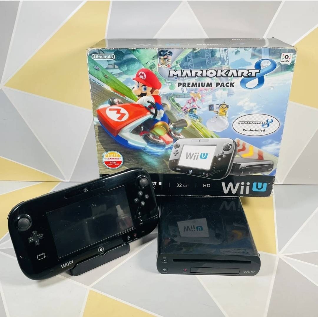 Nintendo Wii U Black Console Bundle With Mario Kart Mario 3D Etsy