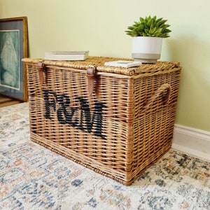 Extra Large XL Fortnum and Mason F&M Picnic Hamper Wicker Basket