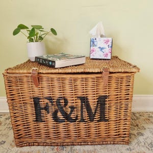 Large XL Fortnum and Mason F&M Picnic Hamper Wicker Basket Storage