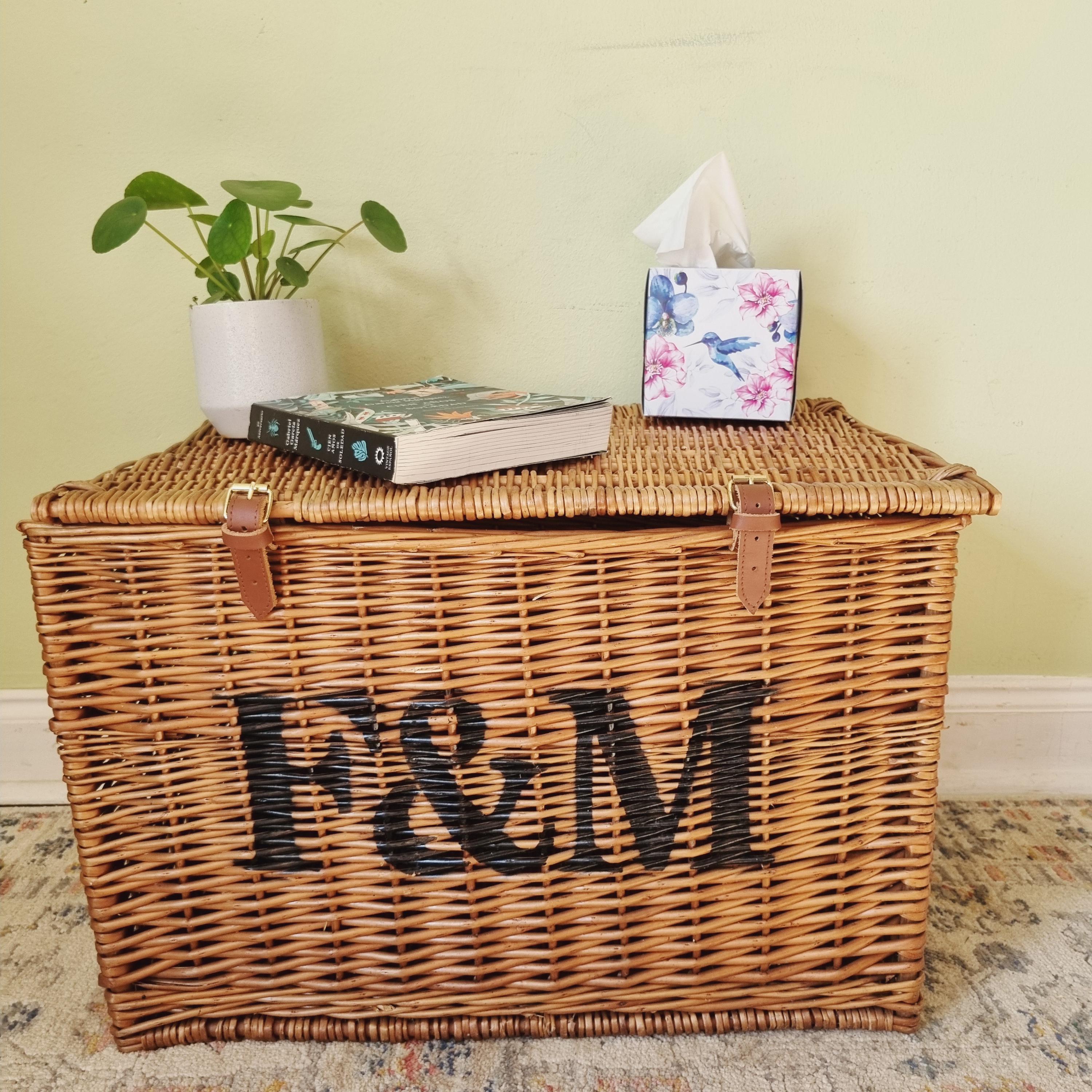 Large XL Fortnum and Mason F&M Picnic Hamper Wicker Basket Storage
