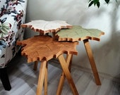 Colorful Coffee Table, Three Colored Coffee Tables, Natural Coffe Table, Coffee Table Set, End Table Set, Home Office