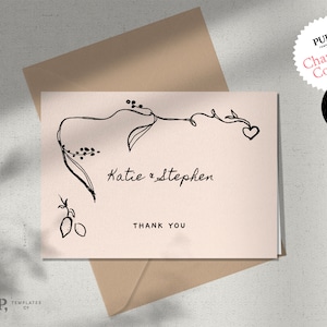 modelo de CARTÃO DE OBRIGADO | Festa de casamento italiana | Mediterrâneo | lunático, desenhado mão, cartão ilustrado scribbled | manuscrito | 0036