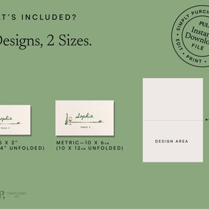 TABLE PLACE CARDS Template | Hand Drawn Illustrations | Whimsical Name ...