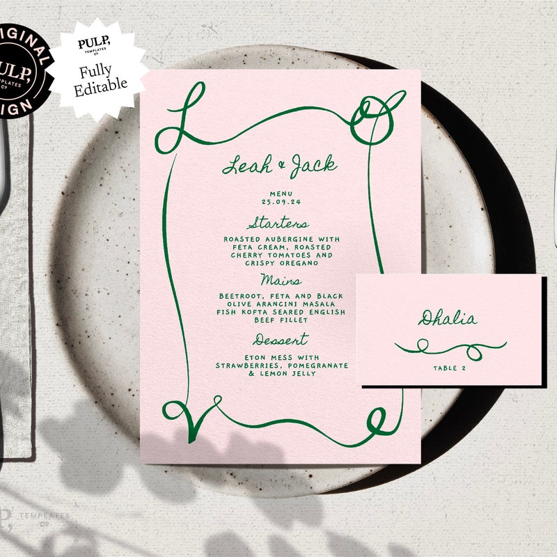Hand Lettered Menu - Etsy