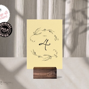 RECEPTION TABLE NUMBERS Template | Wedding Table | Seating Chart | Italian mediterranean Hand Drawn & Handwritten Funky Illustrations | 0036