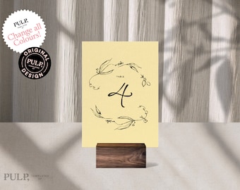 RECEPTION TABLE NUMBERS Template | Wedding Table | Seating Chart | Italian mediterranean Hand Drawn & Handwritten Funky Illustrations | 0036