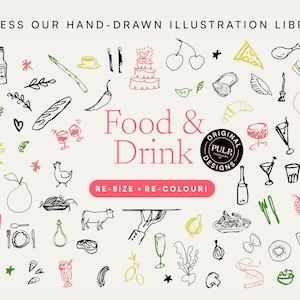 MENU + PLACE CARD Template | Hand Drawn & Handwritten Scribble ...