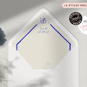 UMSCHLAGEINLAGEN TEMPLATE | A7-5x7" | A6-4x6" laden Umschlag Liner | funky bunte handgezeichnete Bordüre handgeschrieben | skurril | 0024