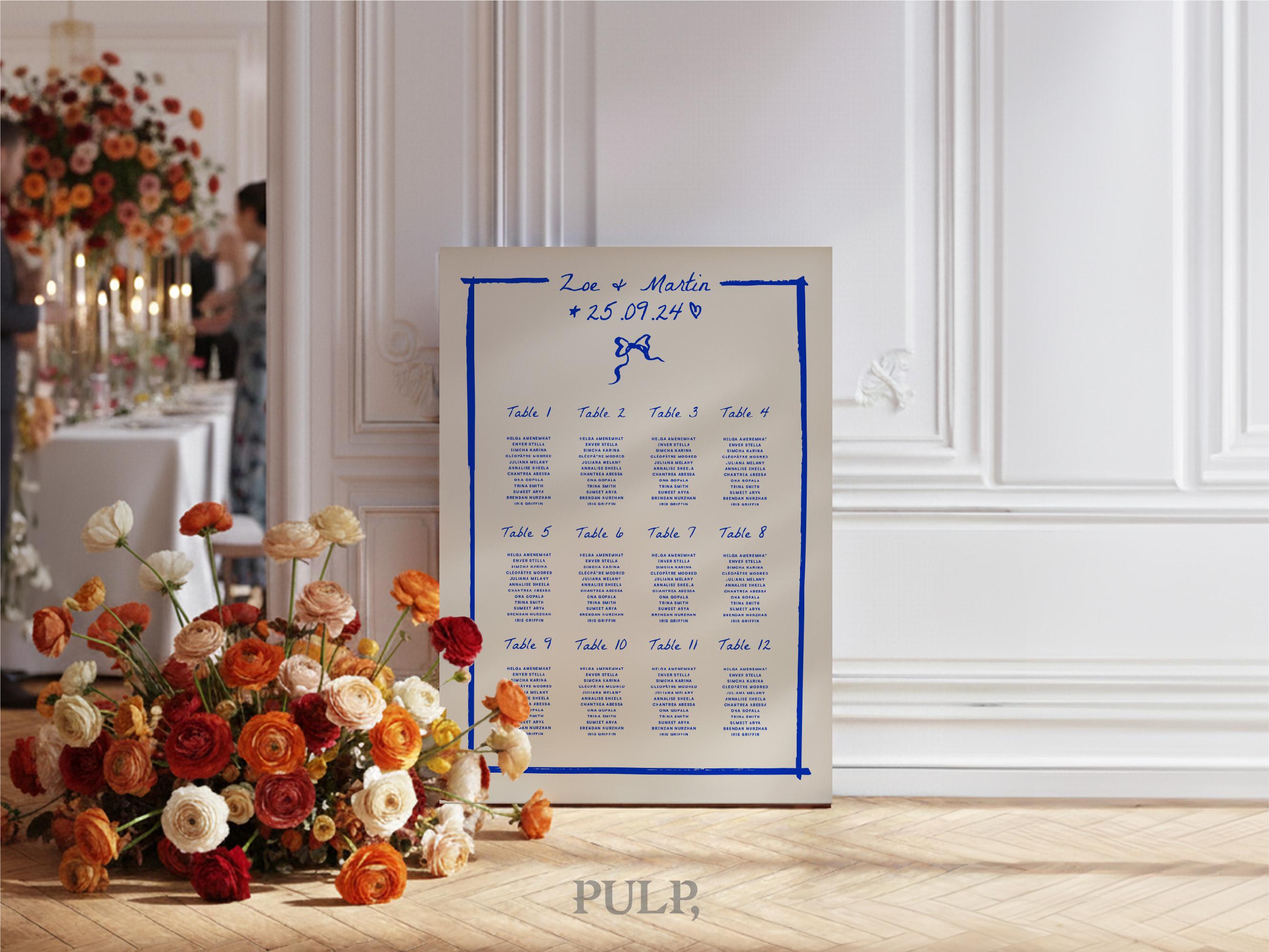 SEATING CHART TEMPLATE | Colorful, Whimsical, Funky, Hand Drawn ...