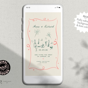 Evite SAVE THE DATE template | party text invite | hand drawn template invitation | electronic invite | wedding | email invite | 0030