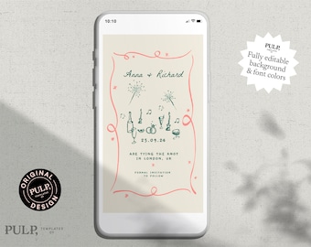 Evite SAVE THE DATE template | party text invite | hand drawn template invitation | electronic invite | wedding | email invite | 0030