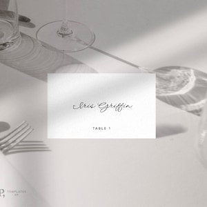 TABLE PLACE CARDS / minimalista mesa de recepción de bodas ajuste de lugar / caligrafía ajuste de lugar / tarjetas de nombre / tarjetas de nombre de mesa / 0006