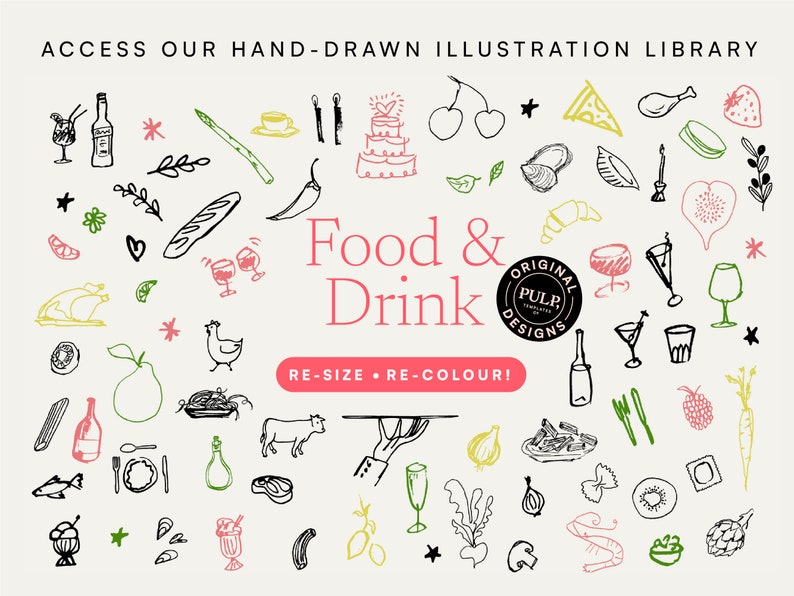 BAR + DRINKS MENU Template | Hand Drawn & Handwritten Scribble ...