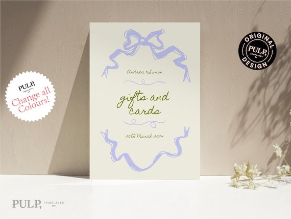 GIFT TABLE SIGN | quirky hand drawn retro vintage illustration with handwritten font | instant download | baby shower, bridal shower |025