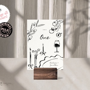 EMPFANG TISCHZAHLEN Vorlage | Hochzeitstisch | Sitzmöbel | wunderliche Tischlandschaft | Handgeschriebene und handgezeichnete Illustrationen | 0054