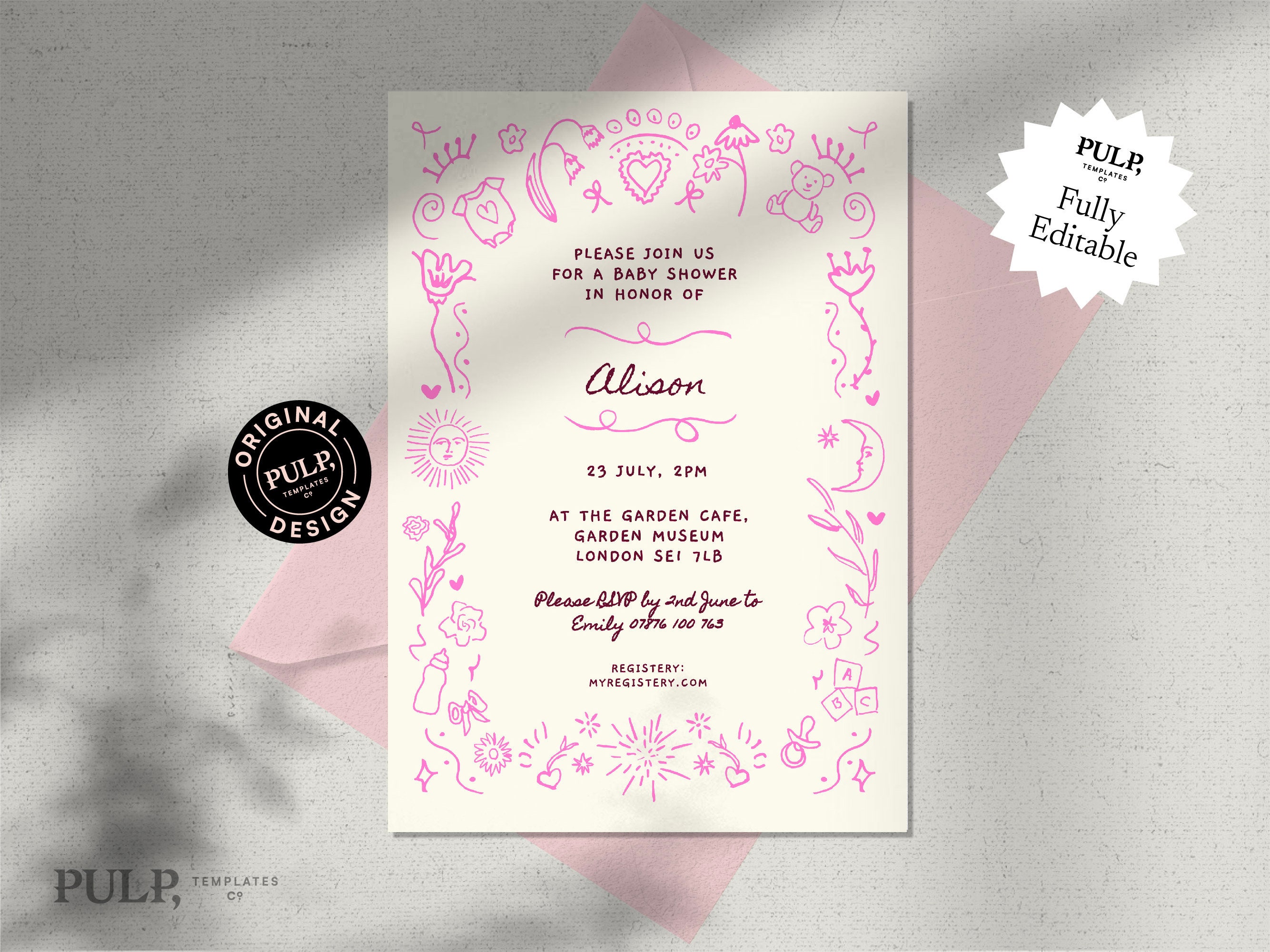 Baby shower stationery samples