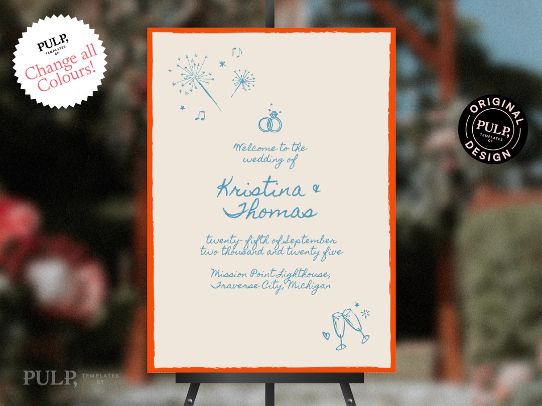WEDDING WELCOME SIGN Template | Dinner Party | Wedding Rehearsal ...