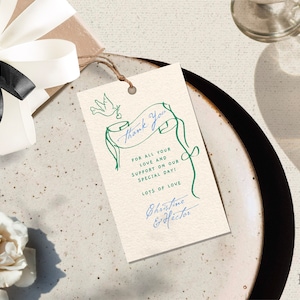 FAVOR TAG-sjabloon | unieke, funky, kleurrijke handgetekende illustraties gebruiken voor geschenken of gunsten | grillig | bedanklabels voor bruiloften | 0046