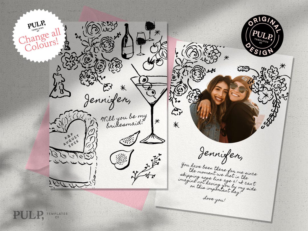 Custom Bridesmaid Proposal Card - Digital Download | Wedding Party ...