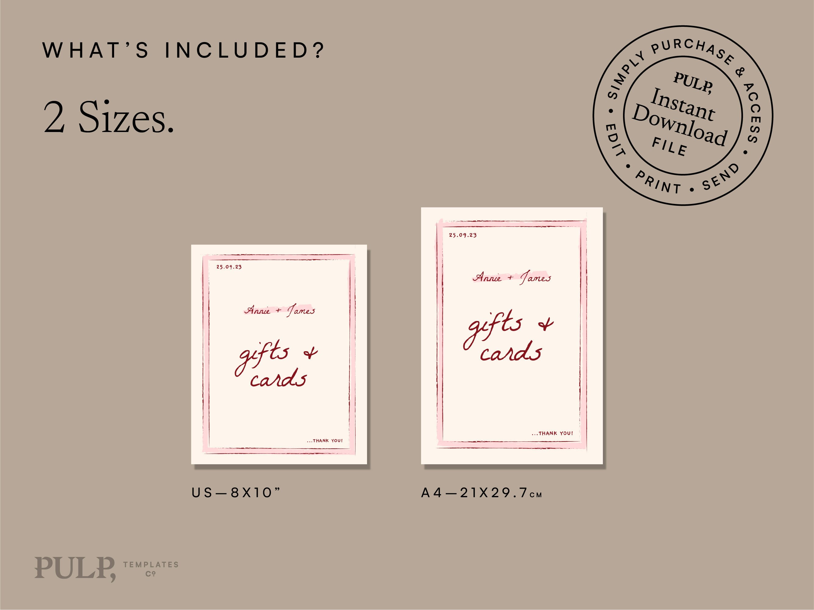 GIFT TABLE SIGN Template Retro Vintage Wedding Baby - Etsy