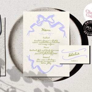 Modelo de MENU E CARTÃO | rabisco retro desenhado à mão arco ilustrado e menu digital manuscrito | cardápio de casamento | cardápio de festa | 0025