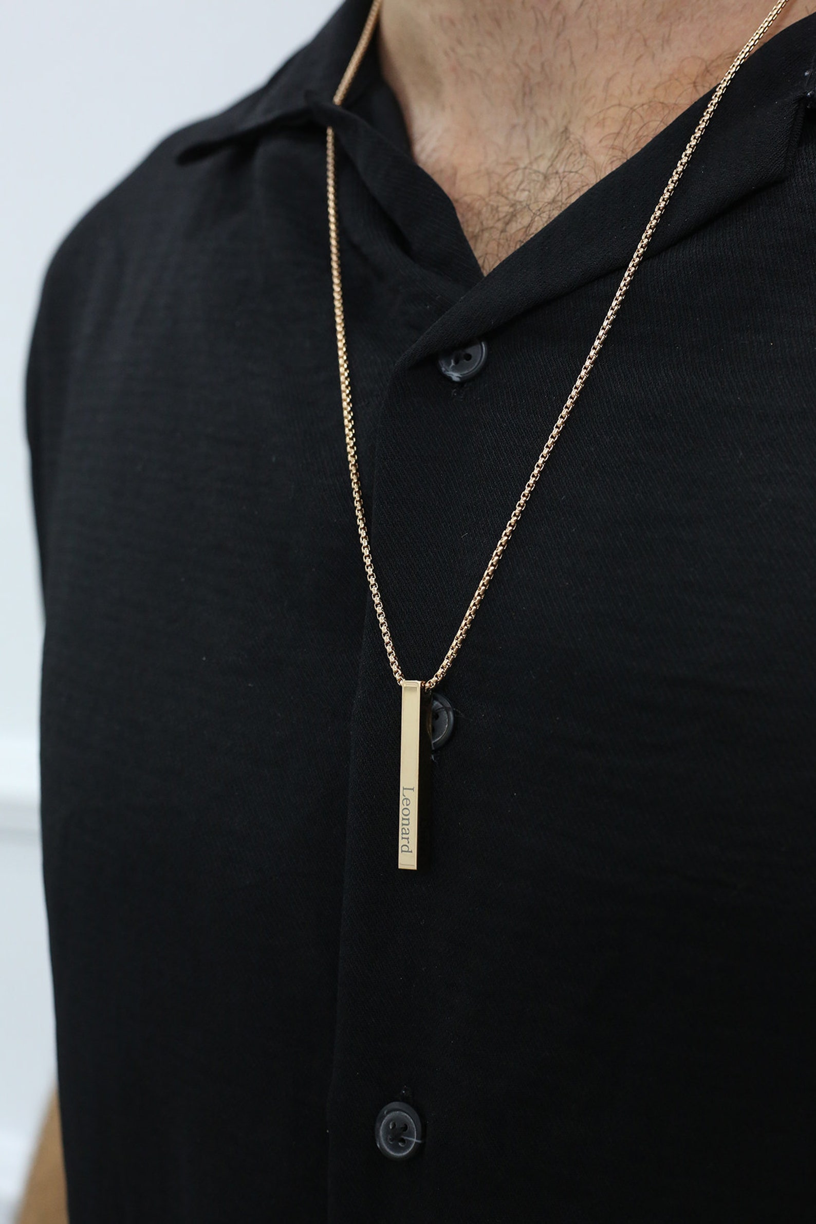 Men's Necklace Personalized Bar Necklace Custom Men Etsy