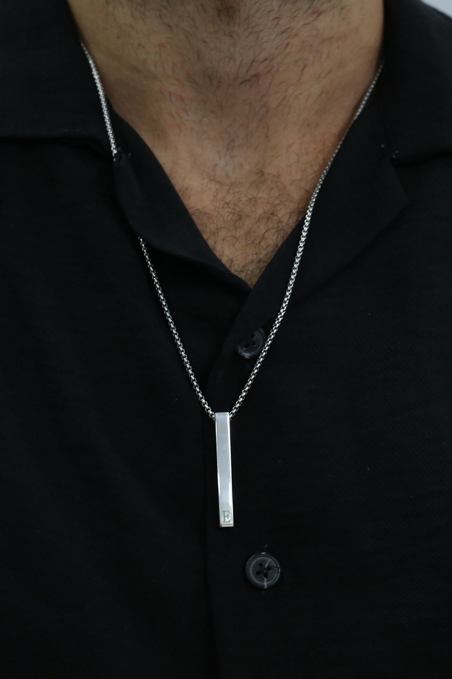 Men's Necklace Personalized Bar Necklace Custom Men Etsy