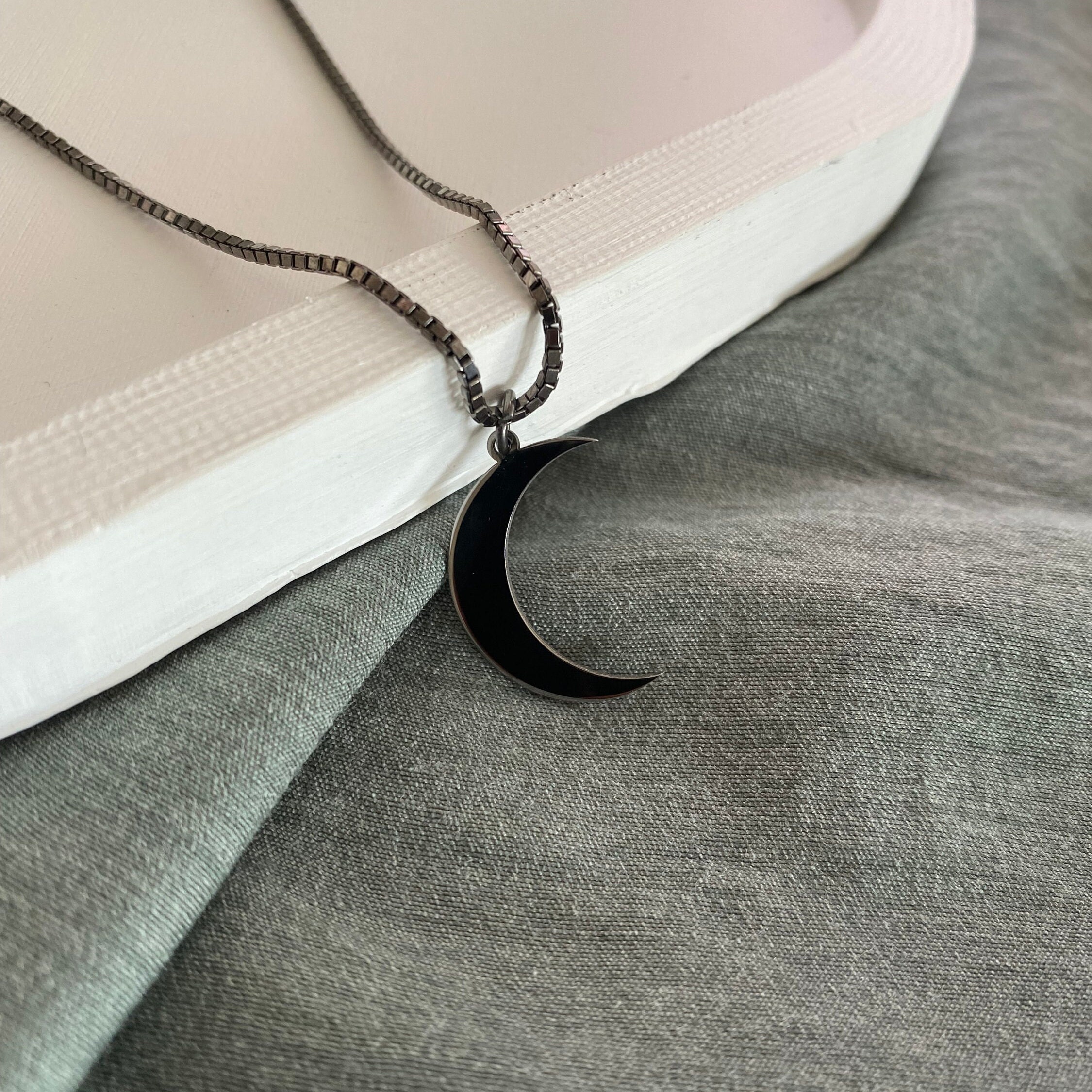 Buy Small Crescent Moon Necklace. Sterling Silver Moon Sliver Charm. Tiny  Celestial Astrology Delicate Dainty Pendant. Simple Everyday Jewelry Online  in India - Etsy