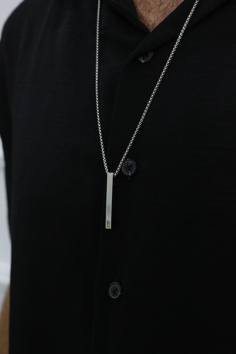 Men's Necklace Personalized Bar Necklace Custom Men Etsy