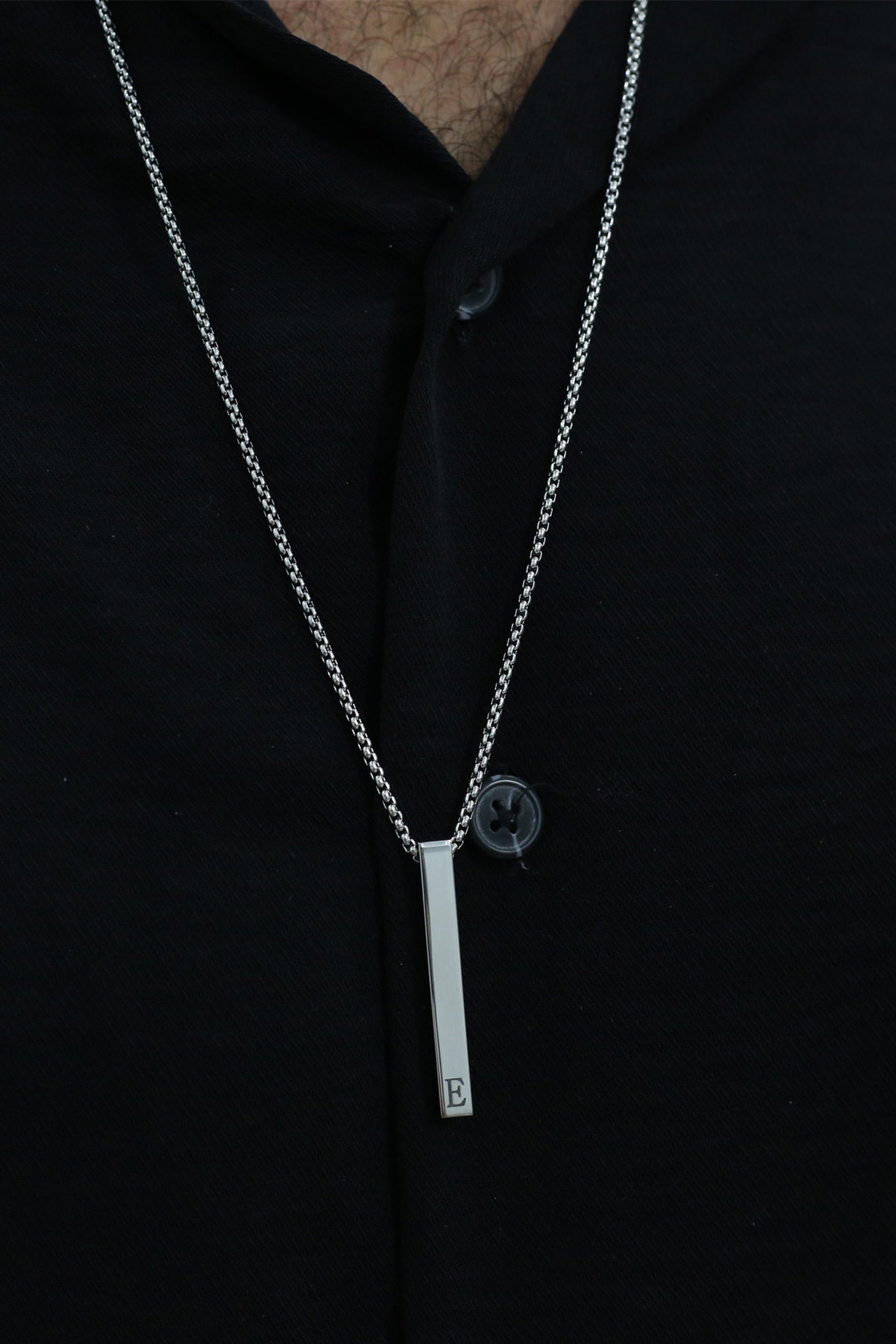 Men's Necklace Personalized Bar Necklace Custom Men Etsy