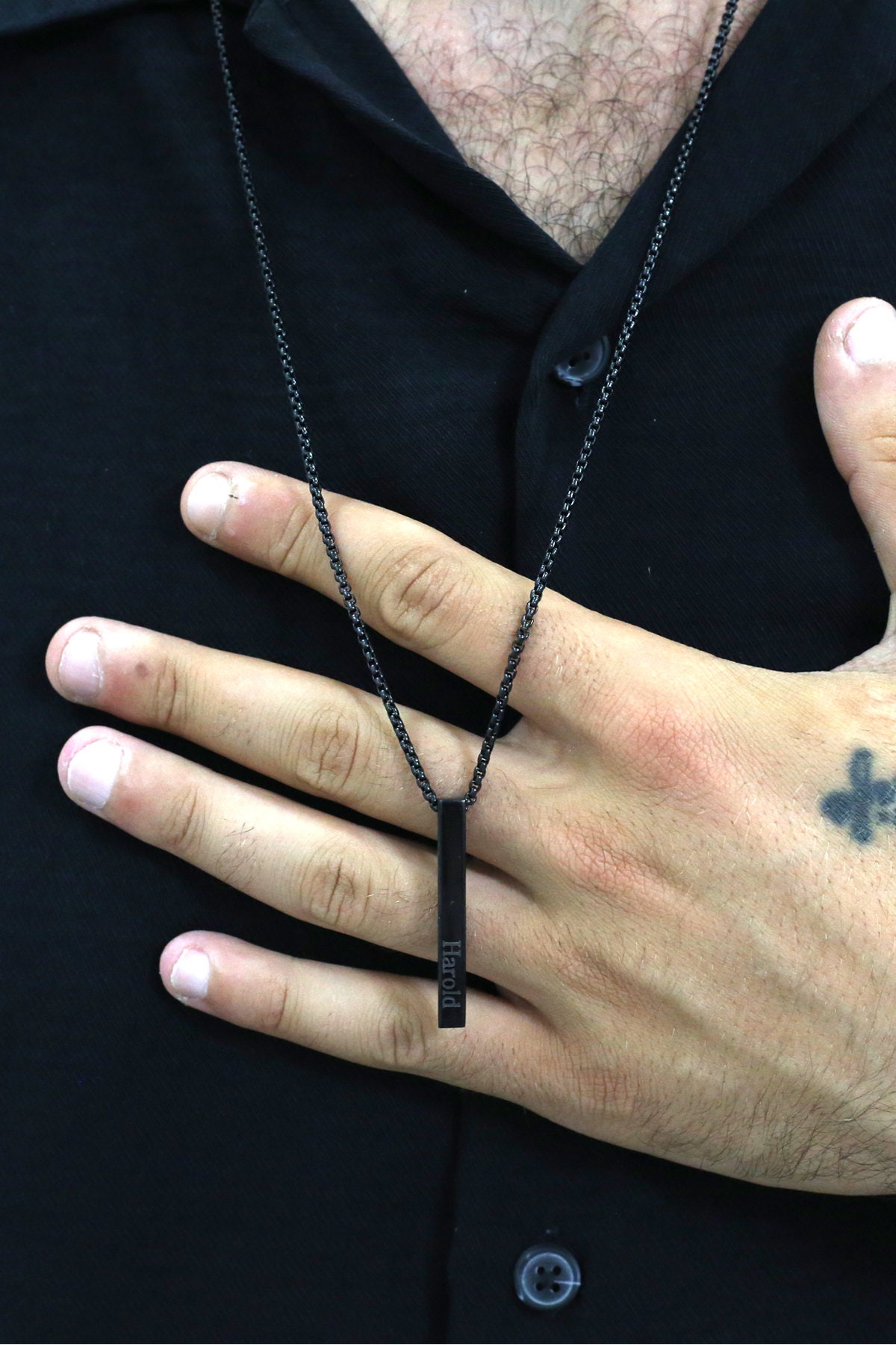 Men's Necklace Personalized Bar Necklace Custom Men Etsy