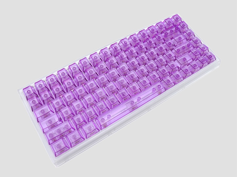 Purple Clear Keycaps Blank Keycap Set Backlit Keycaps Cherry Etsy