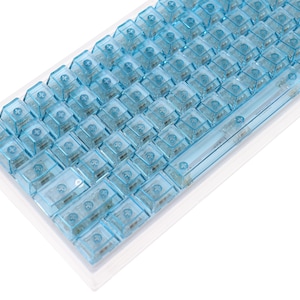 Clear Keycaps - Blue Keycap set - 120 Key -  Transparent Keycaps - Translucent Keycaps - Matte / Smooth - Cherry Profile - Keyboard Keycap