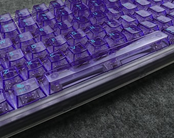 Purple Clear Keycaps Transparent keycaps Backlit keycaps Cherry keycaps for mechanical keyboards