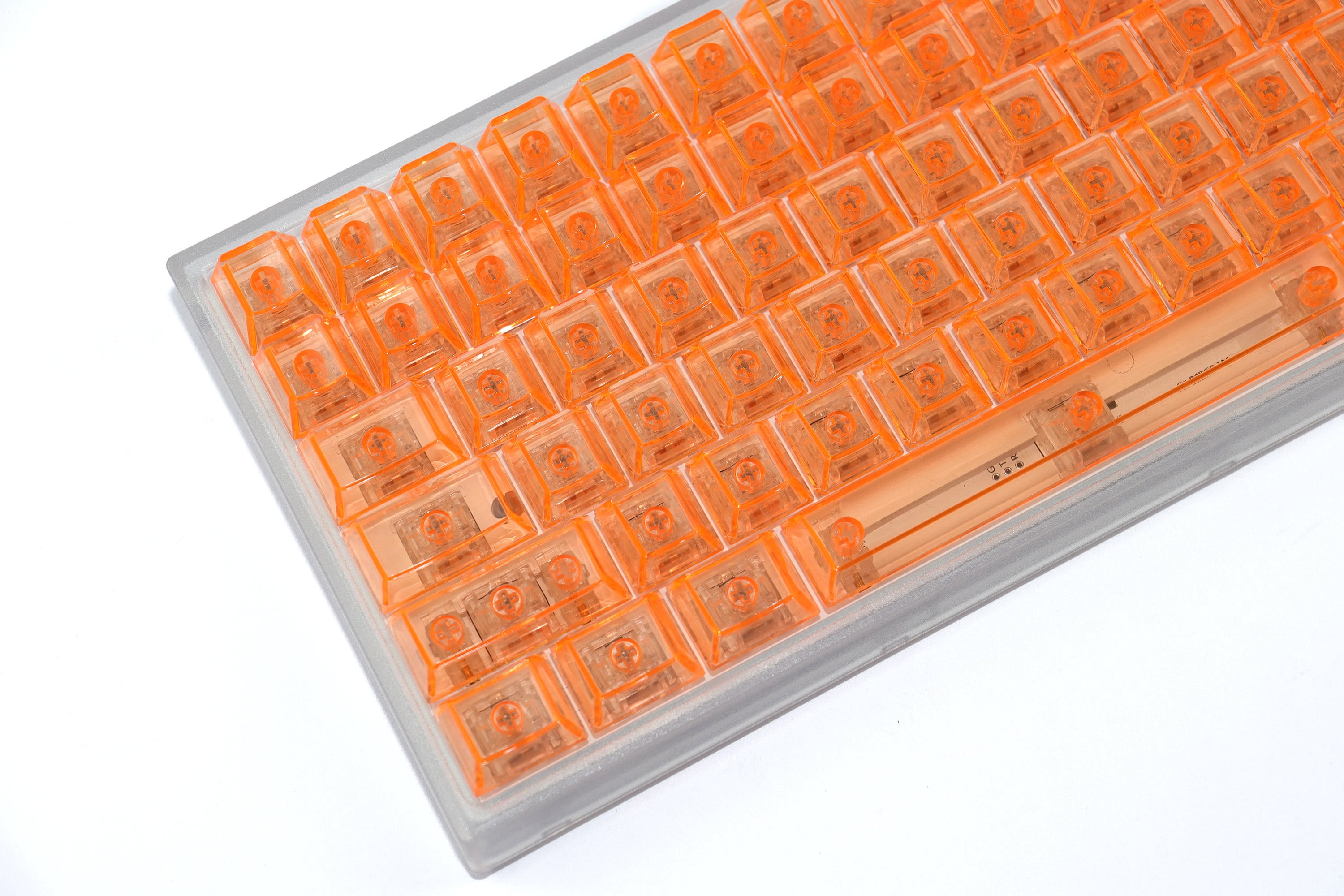 Neon Orange Clear Keycap Set: Cherry Profile, PC Material, 120 Keys