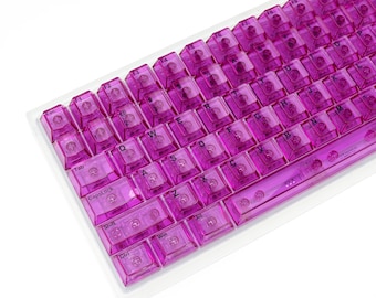 Fuchsia Clear PC-Tastenkappen-Set: Hintergrundbeleuchtetes Kirschprofil, 120 Tasten