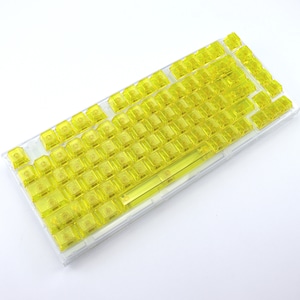 Yellow Clear Keycaps Transparent keycaps Blank keycap set Backlit keycaps - Cherry Profile - Fits Cherry Switches / Gateron / Kailh / Razer