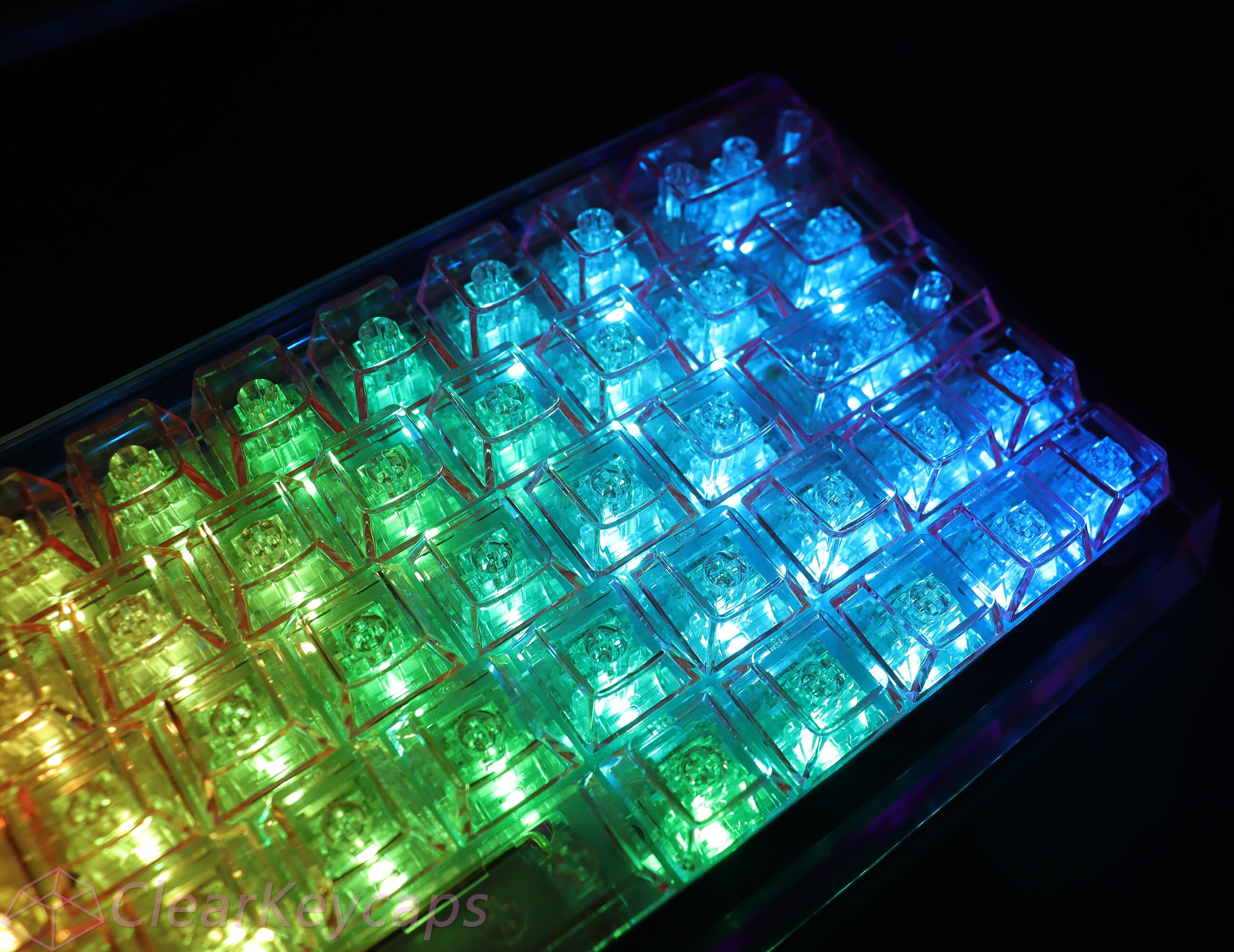 ピンククリアキーキャップ：バックライト付きCherry PCキーキャップ