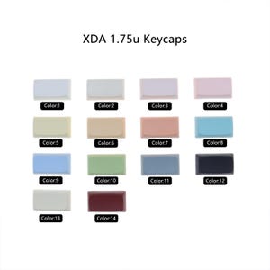 Puede incluir: Un conjunto de 14 teclas de diferentes colores para un teclado mec&aacute;nico. Las teclas est&aacute;n etiquetadas con los n&uacute;meros del 1 al 14, indicando el color de cada tecla.