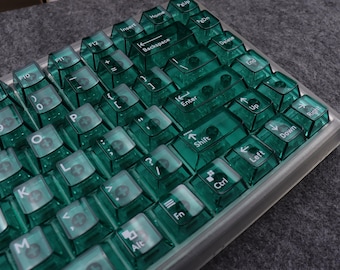 Dark green Clear Keycaps Transparent keycaps Backlit keycaps Cherry keycaps for mechanical keyboards