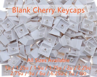White ABS Cherry Profile Keycaps: Mechanical Keyboard - 1u to 7u