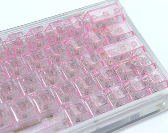 Pink Clear Keycaps: Backlit Cherry PC Keycap Set